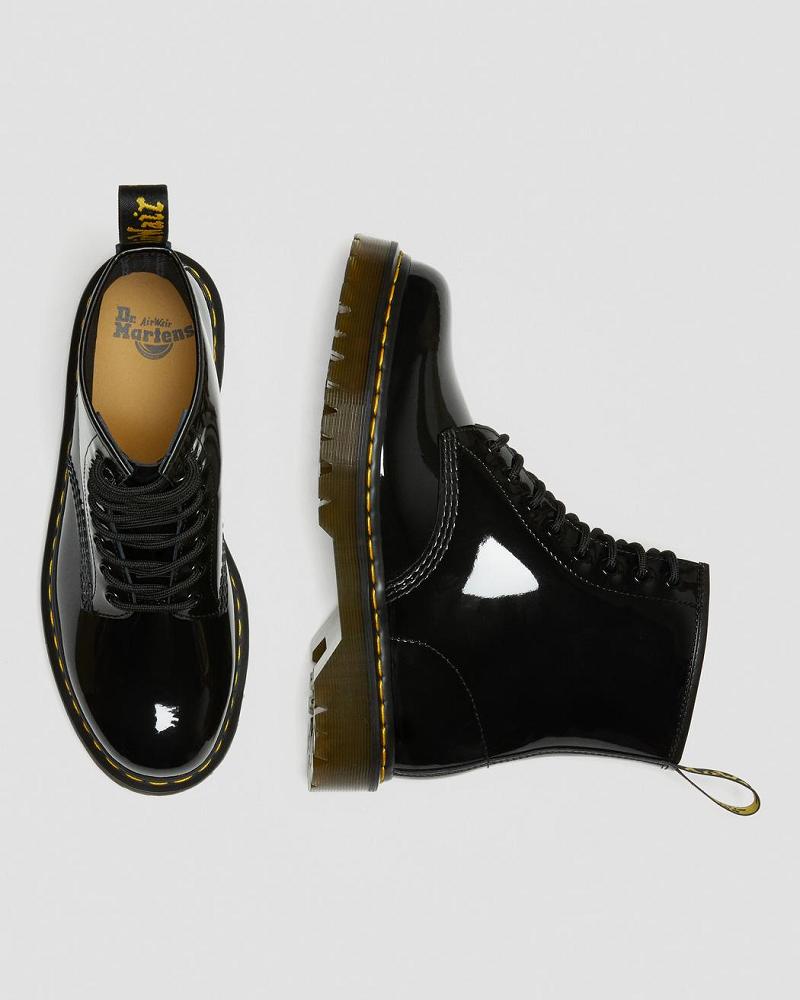 Black Women's Dr Martens 1460 Bex Patent Leather Lace Up Boots | CA 150LIS